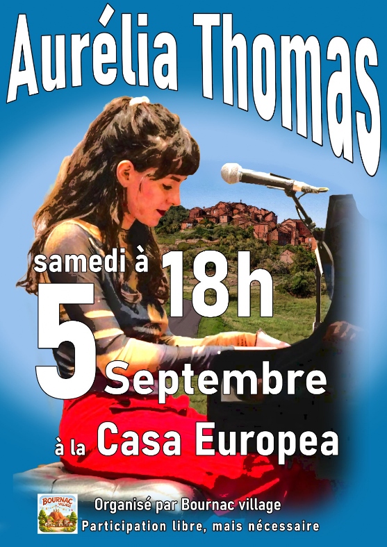 Concert d'Aurélia Thomas (Bournac Village) à CasaEuropea le samedi 5 septembre à 18h