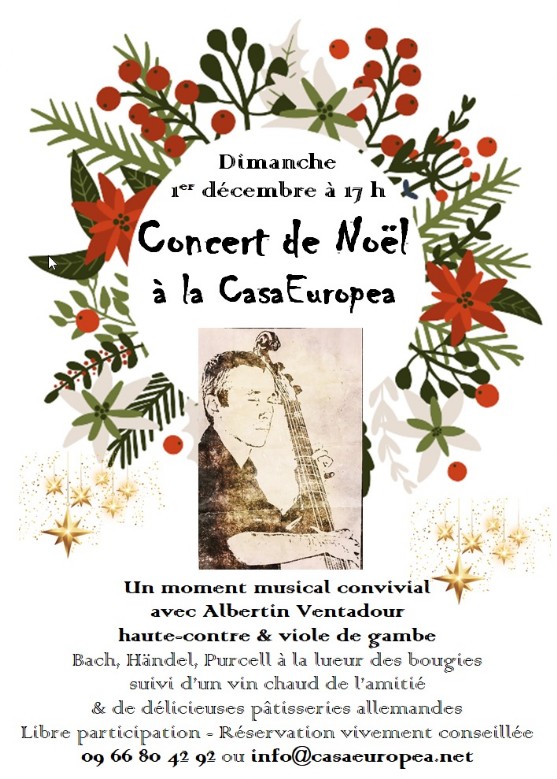 Concert de Noël à la CasaEuropea le 1er décembre 2024
