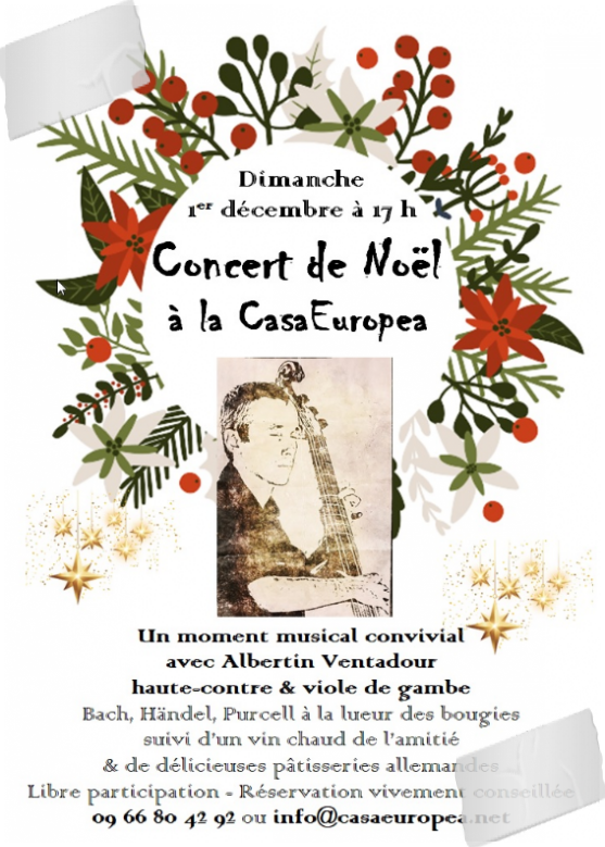 Concert de Noël à la CasaEuropea le 1er décembre 2024