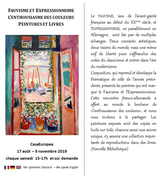 Exposition "Fauvisme et Expressionnisme" du 17 août au 9 novembre 2019 à la CasaEuropea