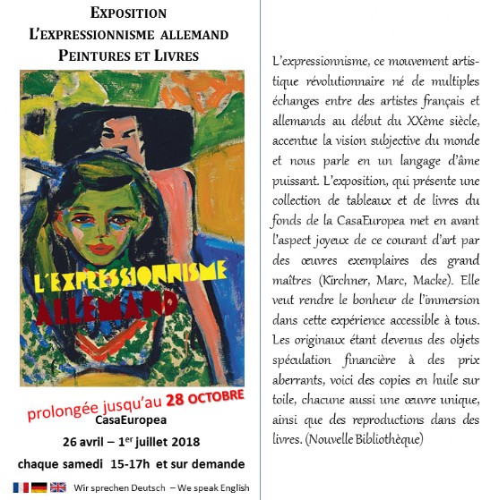 Prolongation de l'exposition "Expressionnisme allemand" jusqu'au 28 octobre 2018
