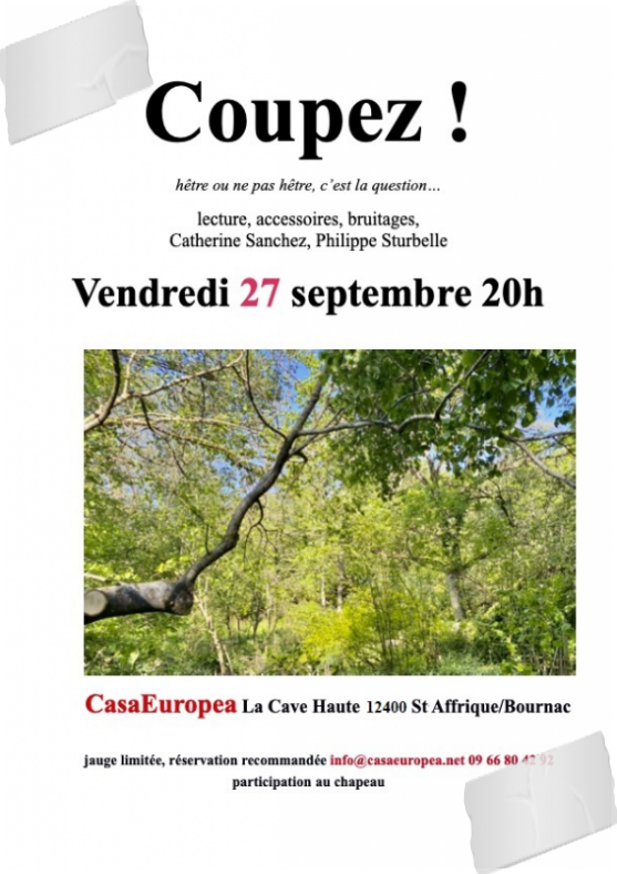 Spectacle "Coupez !" à CasaEuropea le 27 septembre 2024