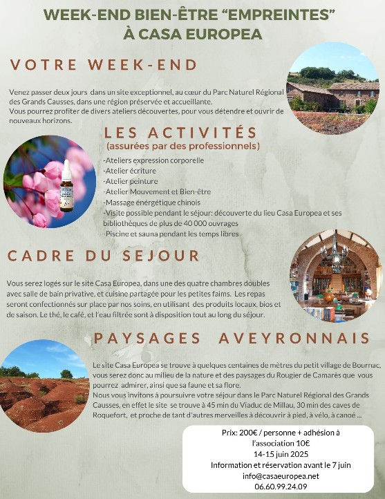 Week-end bien-être "Empreintes" CasaEuropea juin 2025